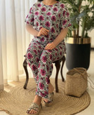 ست بلوز و شلوار زنانه نخی سایز بزرگ 5xl